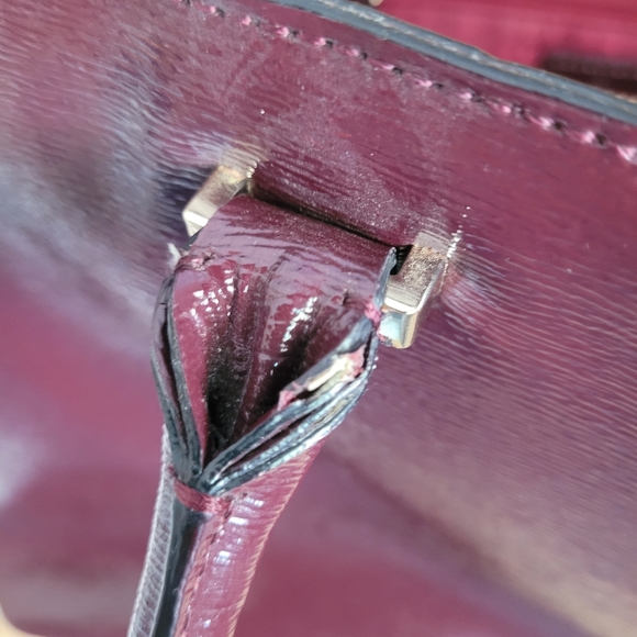 Patent Berry Plum Leather Satchel - Picture 5 of 10